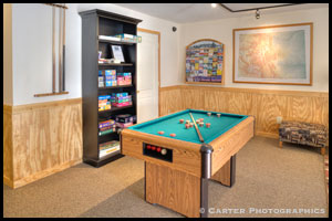 pool table in game room